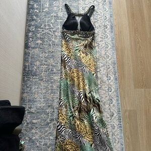 Mori Lee Embellished Black and Cream Dress